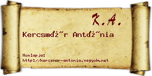 Kercsmár Antónia névjegykártya